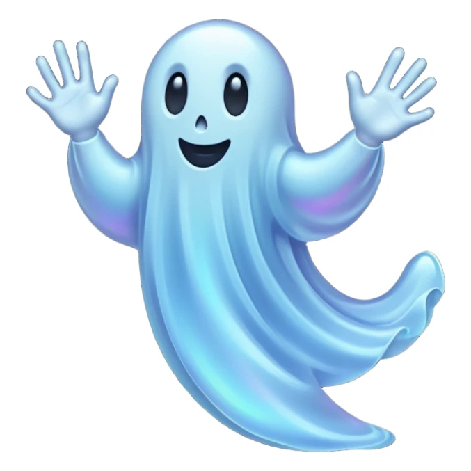 A holographic ghost running sticker