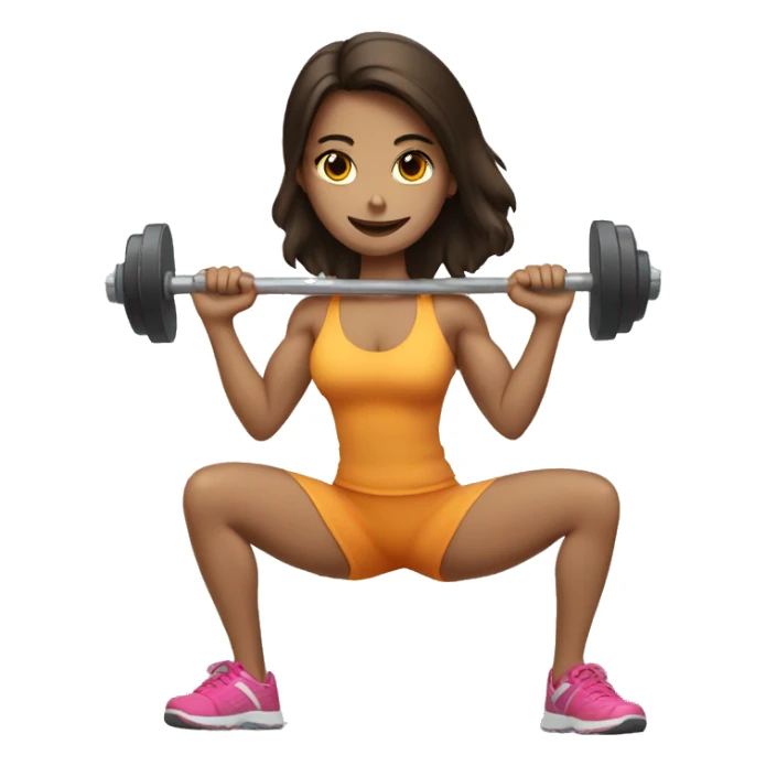 brunette girl lifting weights sticker