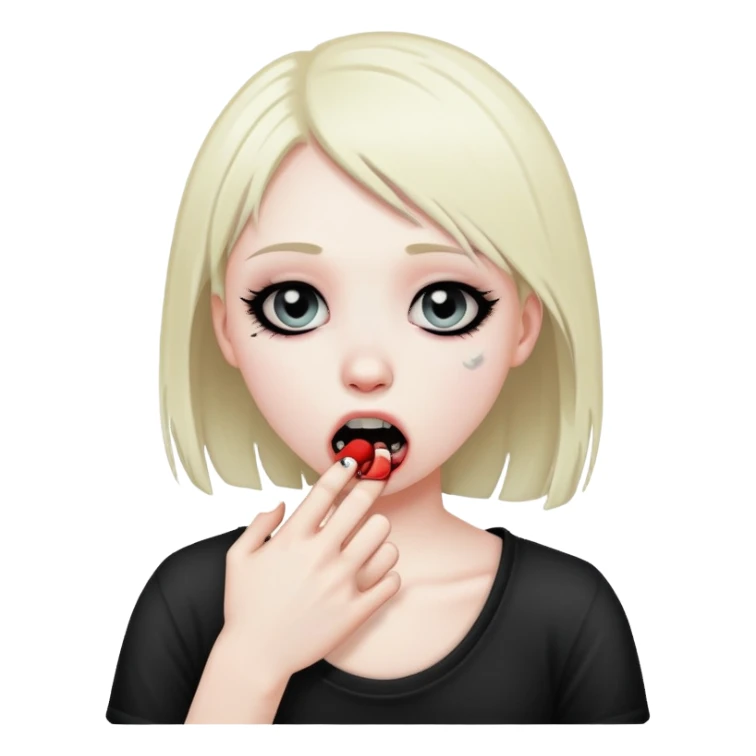 Emo emoji girl choking sticker