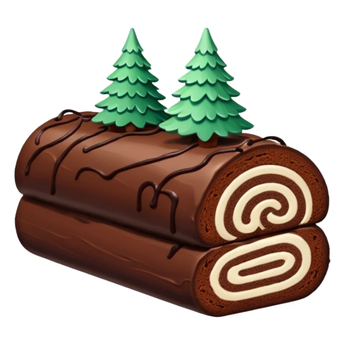 Christmas chocolate log cake sticker