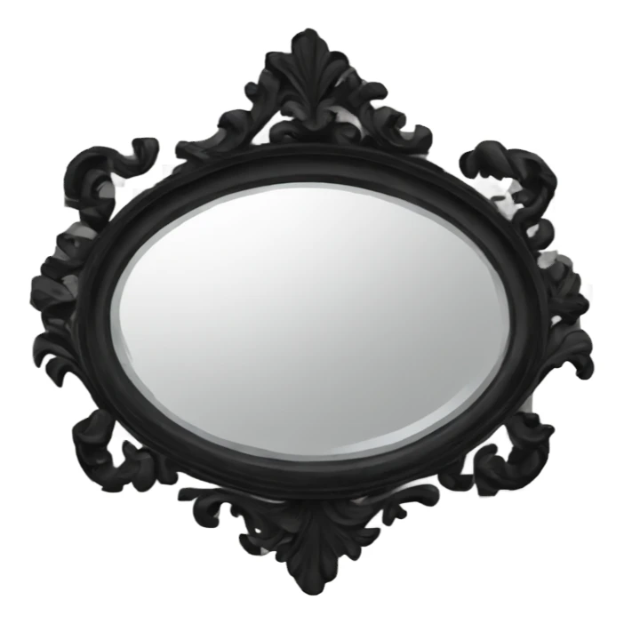 black Vintage mirror  sticker
