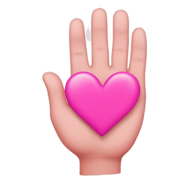 pink heart with heart hand inside sticker