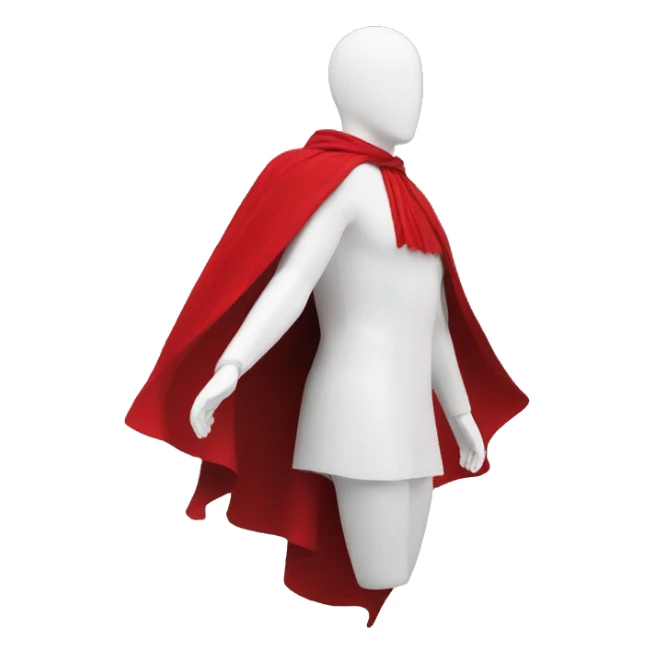 faceless white mannequin flying red cape sticker