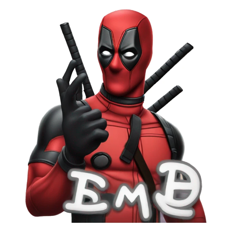 deadpool showing peace sign sticker
