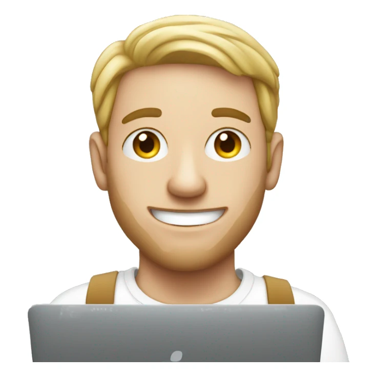 white man illustrator with macbook sticker