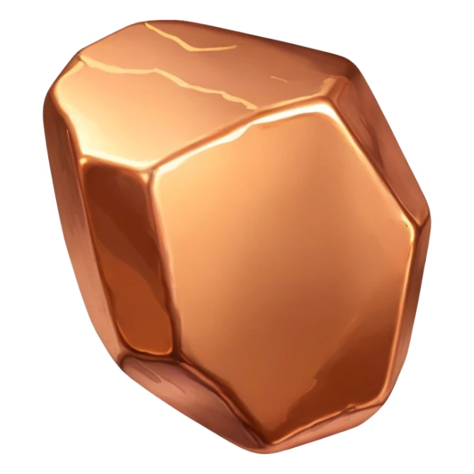 shiny copper metal nugget sticker