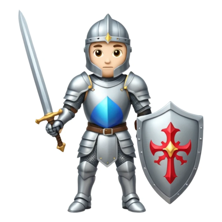 Armored knight with shining sword sticker