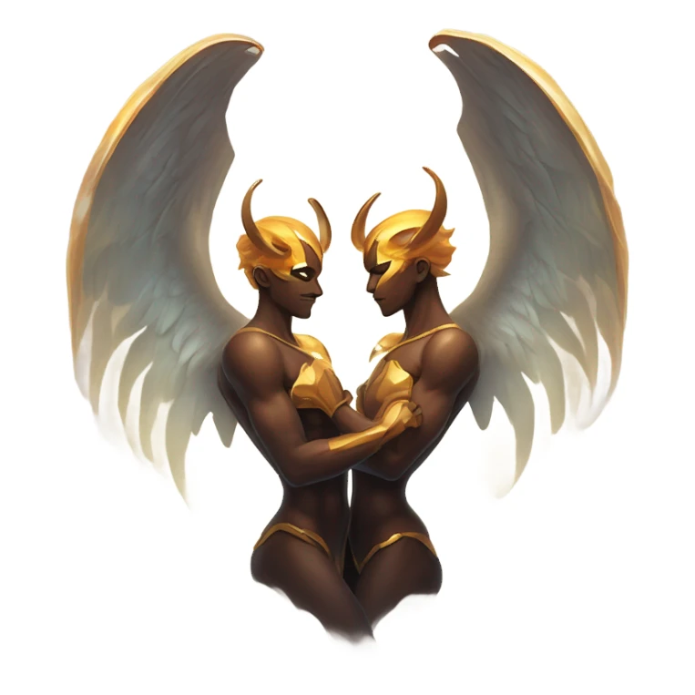 gemini angel vs demon epic battle sticker