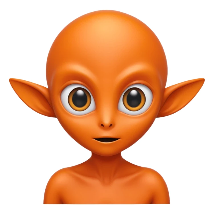 Orange alien sticker