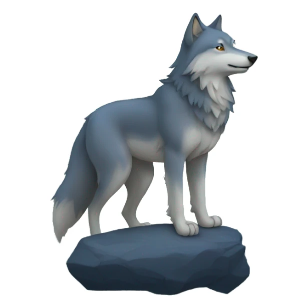 wolf with moon and star sticker