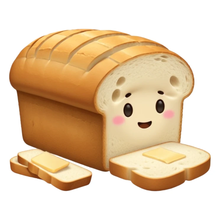 just a sliced bread load simple with cut bread slices on ground remove the face from all bread  sticker