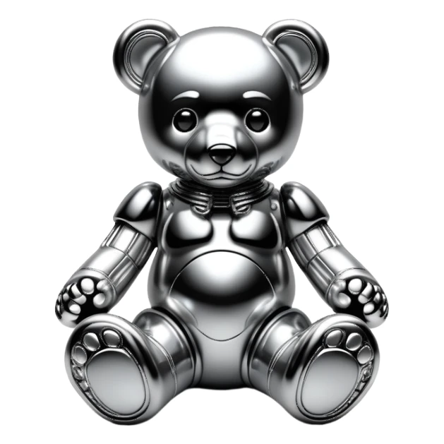 sorayama giger teddy bear chrome glowing sticker