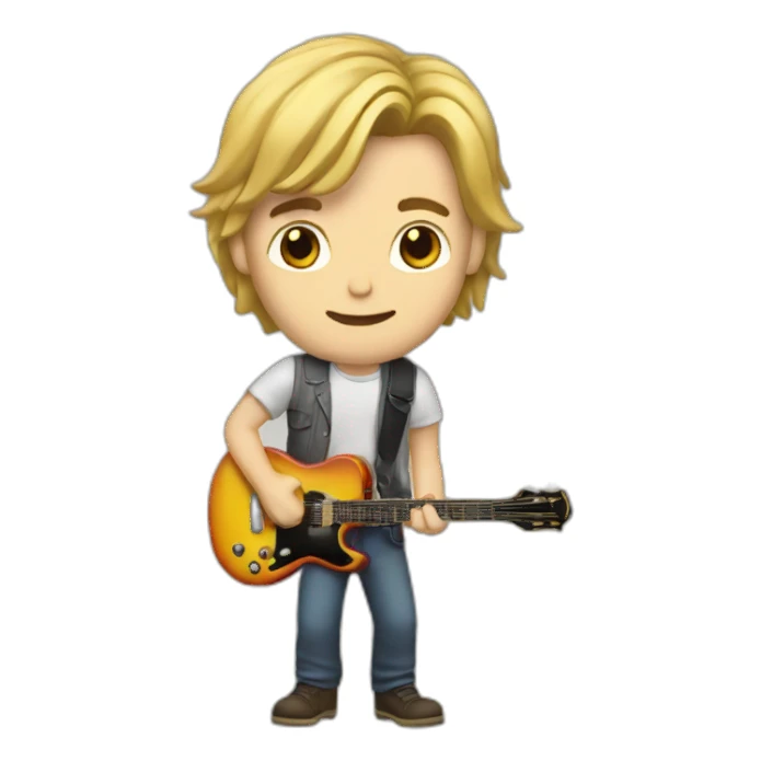 Kurt cobbain playing guitar sticker