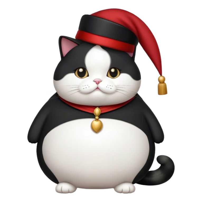 fat tuxedo Cat with a fez sticker