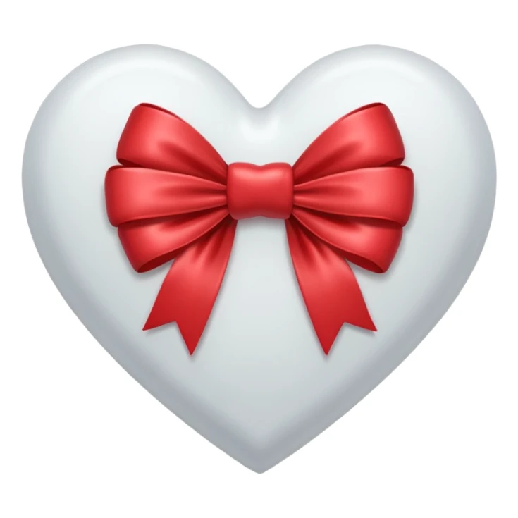 heart with a bow, white sticker