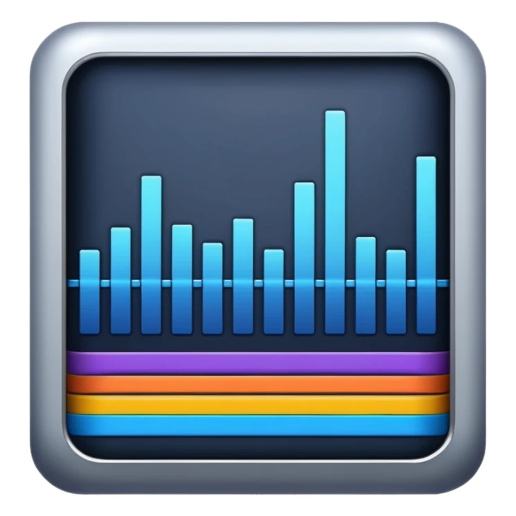 soundwave with multicolor bands, clean and simple, no text sticker