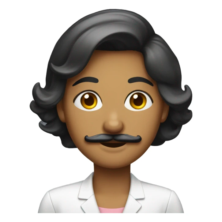 miss with mustache sticker