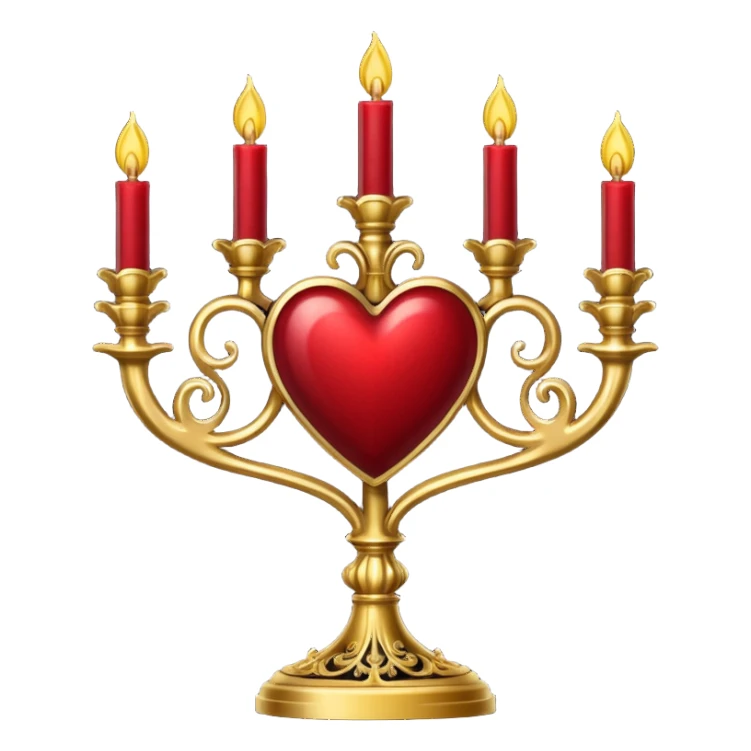 heart with gothic candelabra sticker