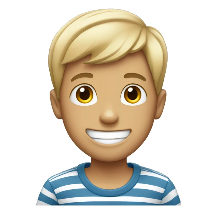 happy boys in striped shirts sticker