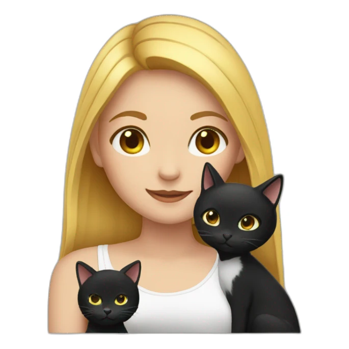Girl with black cat sticker