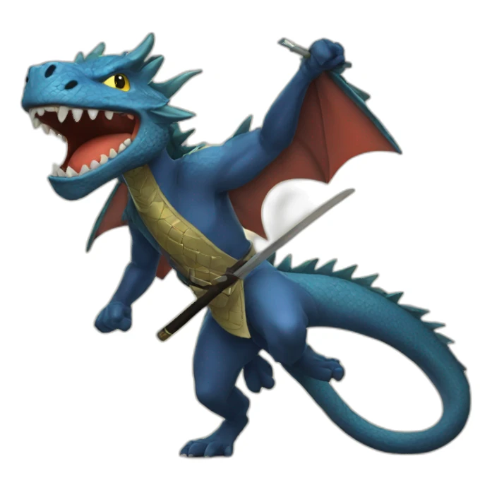 ninja fighting dragon sticker