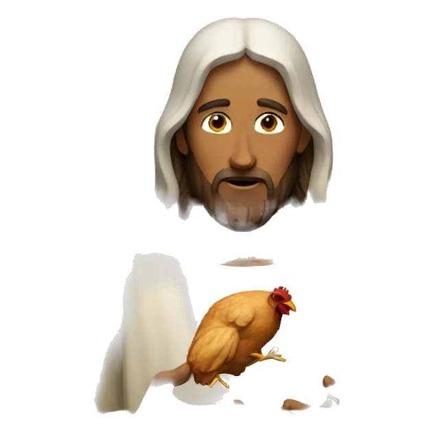 jesus eating chicken sticker