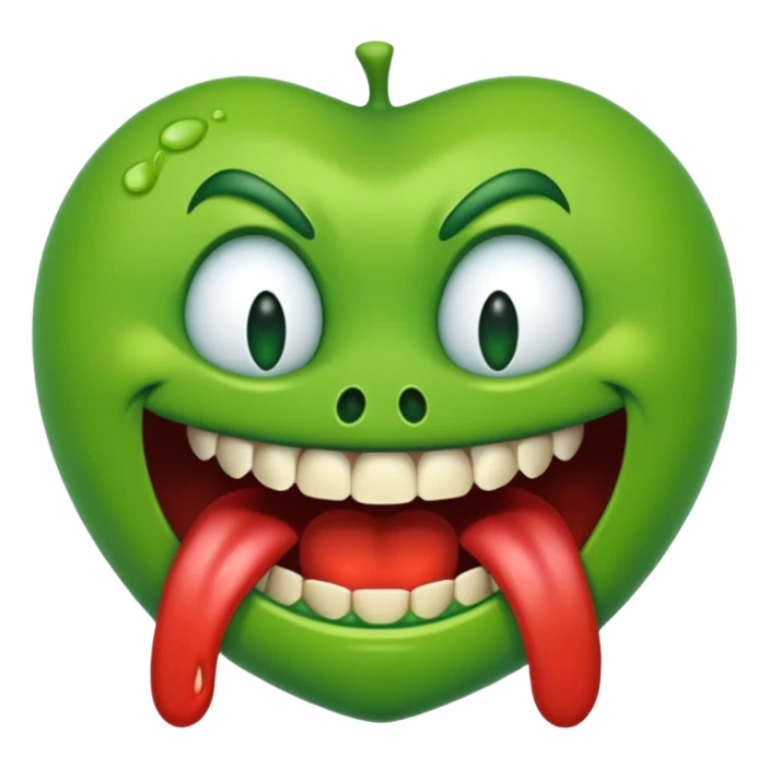 Evil greedy hungry salivating emoji sticker