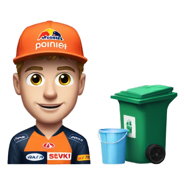 Max Verstappen max next to trash can sticker