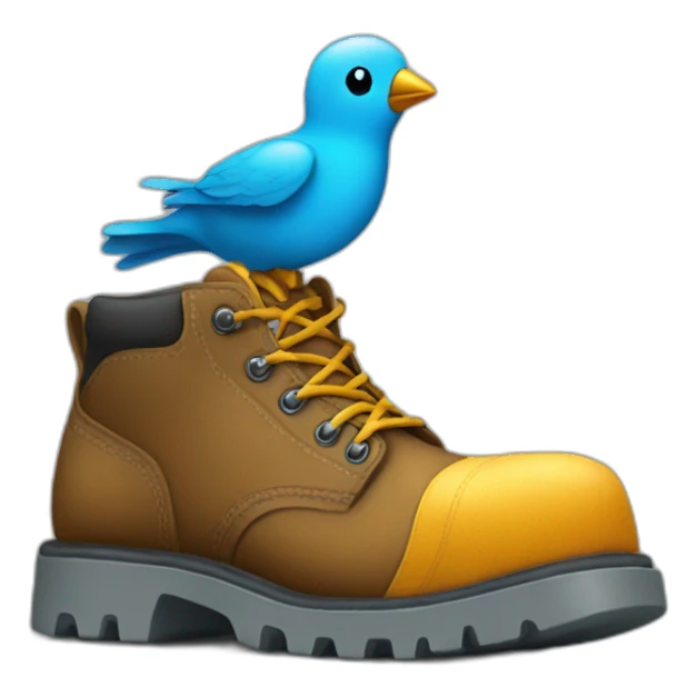 Twitter bird with workboots sticker