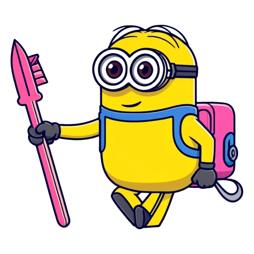 Minion shooting a Barbie  sticker