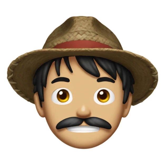 Luffy with a mustache sticker