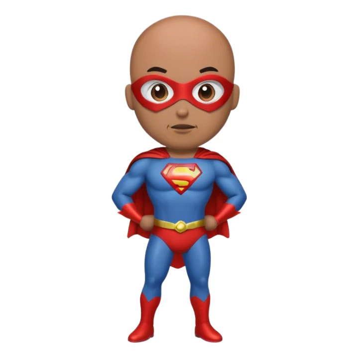 Bald brown man superhero  sticker
