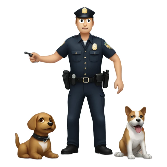 Guy getting arrested by dog cop sticker