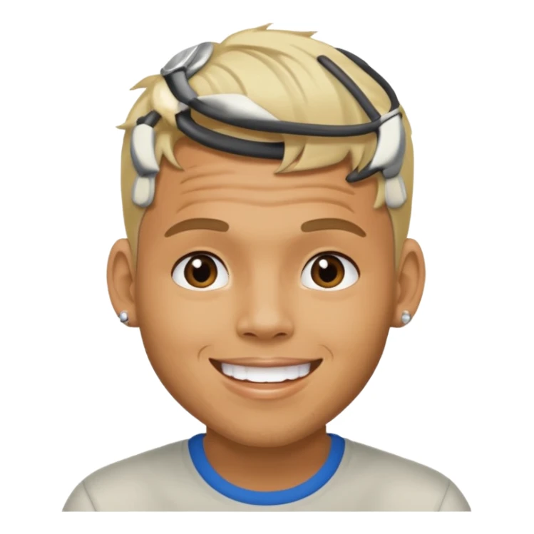 Chris Brown with blonde hair sticker