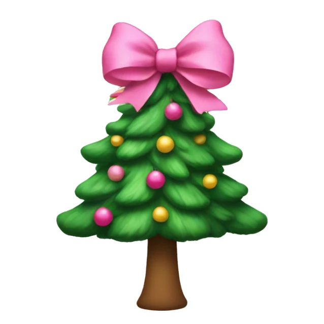 Christmas tree with a pink bow on top  sticker