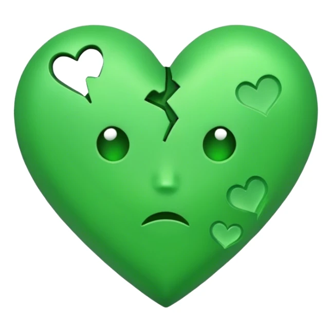 Broken green heart sticker