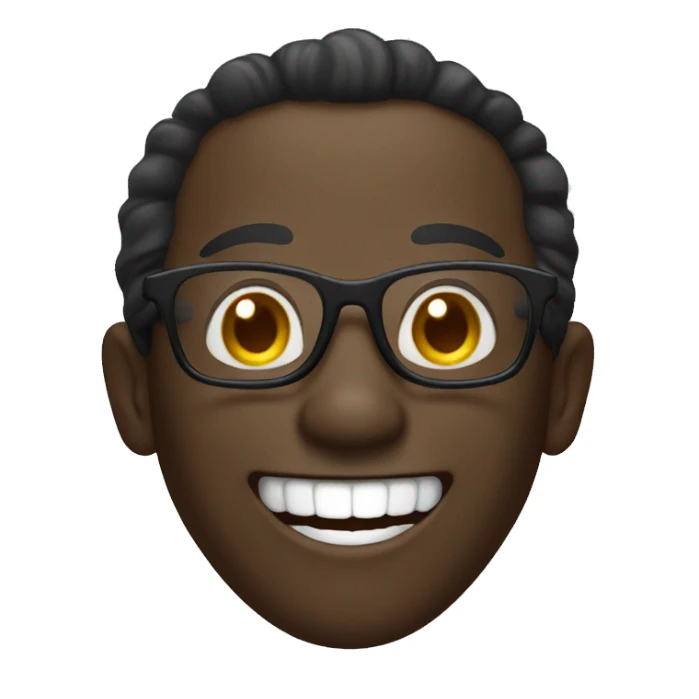 black cubby man with glasses laughing  sticker