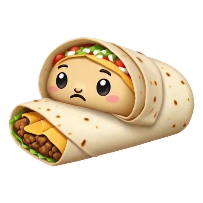 Sad burrito sticker
