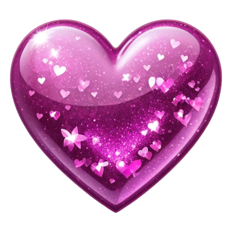 glitter heart with pink sparkles sticker