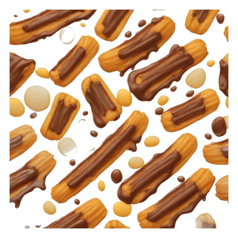 A Churro with chocolate dipped  sticker