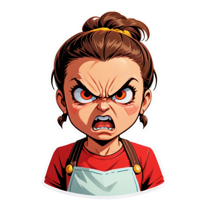 Girl angry sticker