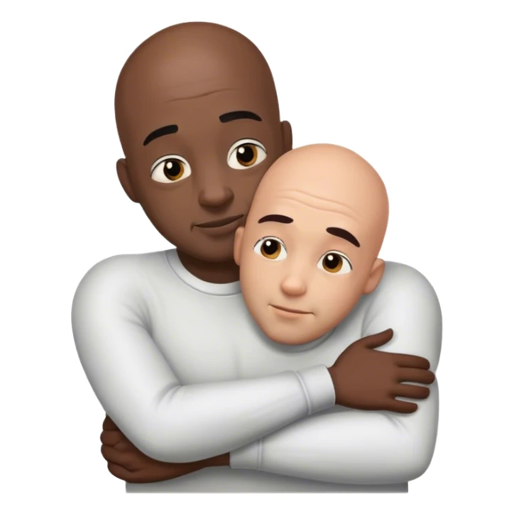 Black bald man hugging  sticker