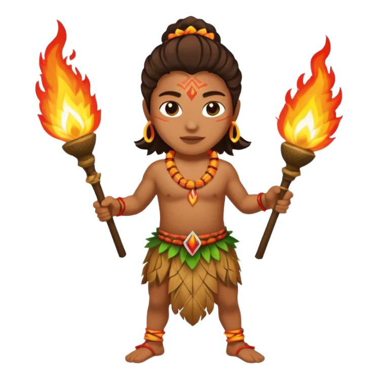 hawaiian fire dancer sticker