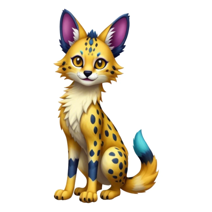 Epic Cute Colorful Dark Sergal-Serval-Vernid full body sticker