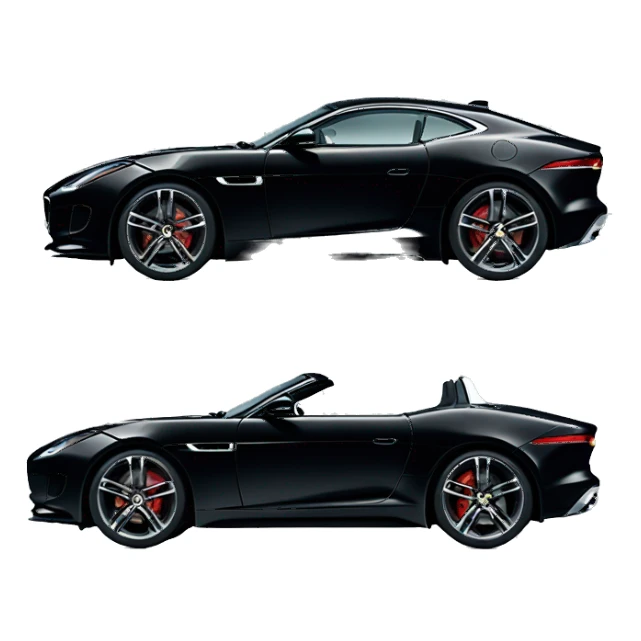 Black car jaguar f type  sticker