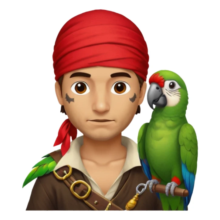 pirate and parrot sticker