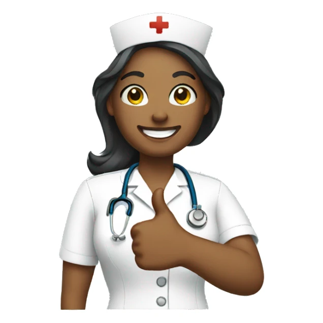 Nurse giving thumbs up sticker