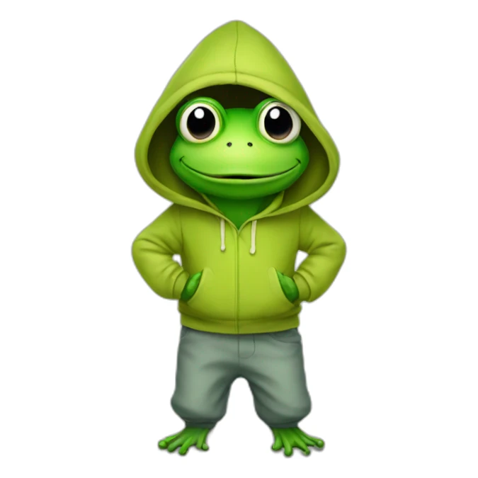 Frog with a hoodie and pants sticker