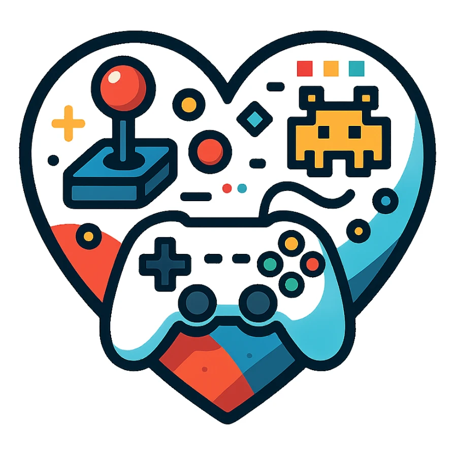 heart with a gaming theme sticker