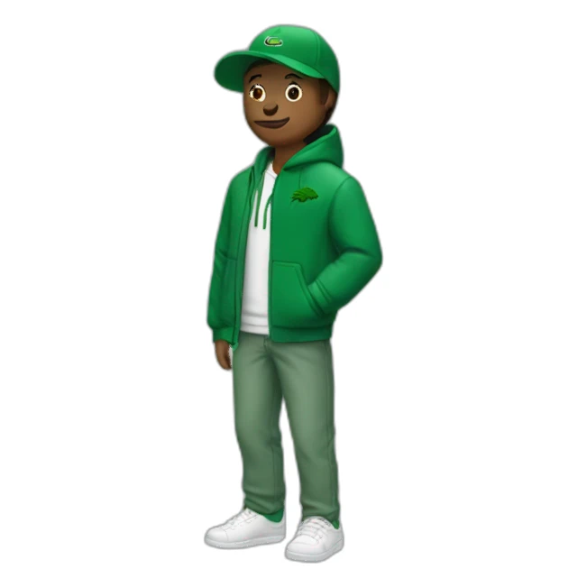 Weed smoker with lacoste clothes sticker